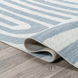 Maze Abstract Two-Tone Low-Pile Machine-Washable Area Rug