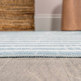 Maze Abstract Two-Tone Low-Pile Machine-Washable Area Rug