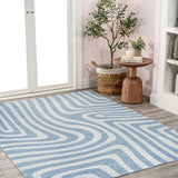 Maze Abstract Two-Tone Low-Pile Machine-Washable Area Rug
