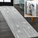 Doodle Contemporary Glam Geometric Machine-washable Area Rug