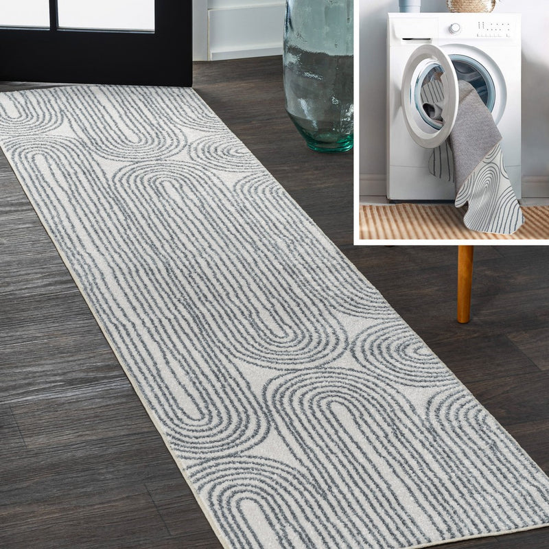 Doodle Contemporary Glam Geometric Machine-washable Area Rug