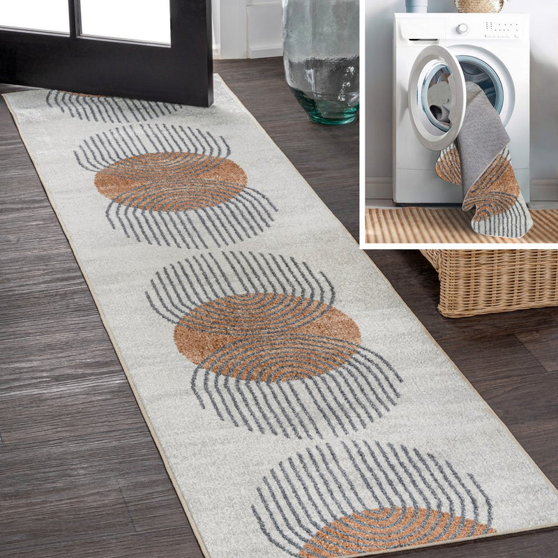 Kallax Geometric Modern Low-Pile Machine-Washable Area Rug