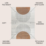 Kallax Geometric Modern Low-Pile Machine-Washable Area Rug