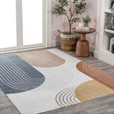 Arches Contemporary Minimalist Machine-washable Area Rug