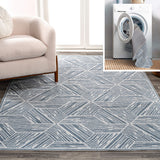 Vector Modern Coastal Geometric Machine-washable Area Rug