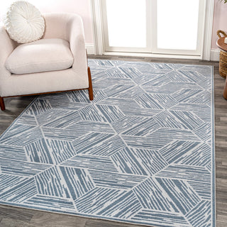 Vector Modern Coastal Geometric Machine-washable Area Rug