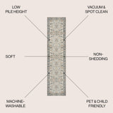 Hiero Persian Border Low-Pile Machine-Washable Area Rug