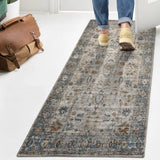 Hiero Persian Border Low-Pile Machine-Washable Area Rug