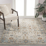 Hiero Persian Border Low-Pile Machine-Washable Area Rug