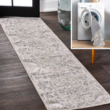 Edith Distressed Medallion Low-Pile Machine-Washable Area Rug