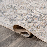 Edith Distressed Medallion Low-Pile Machine-Washable Area Rug