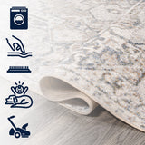 Edith Distressed Medallion Low-Pile Machine-Washable Area Rug