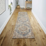 Keesha Bold Distressed Medallion Low-Pile Machine-Washable Area Rug