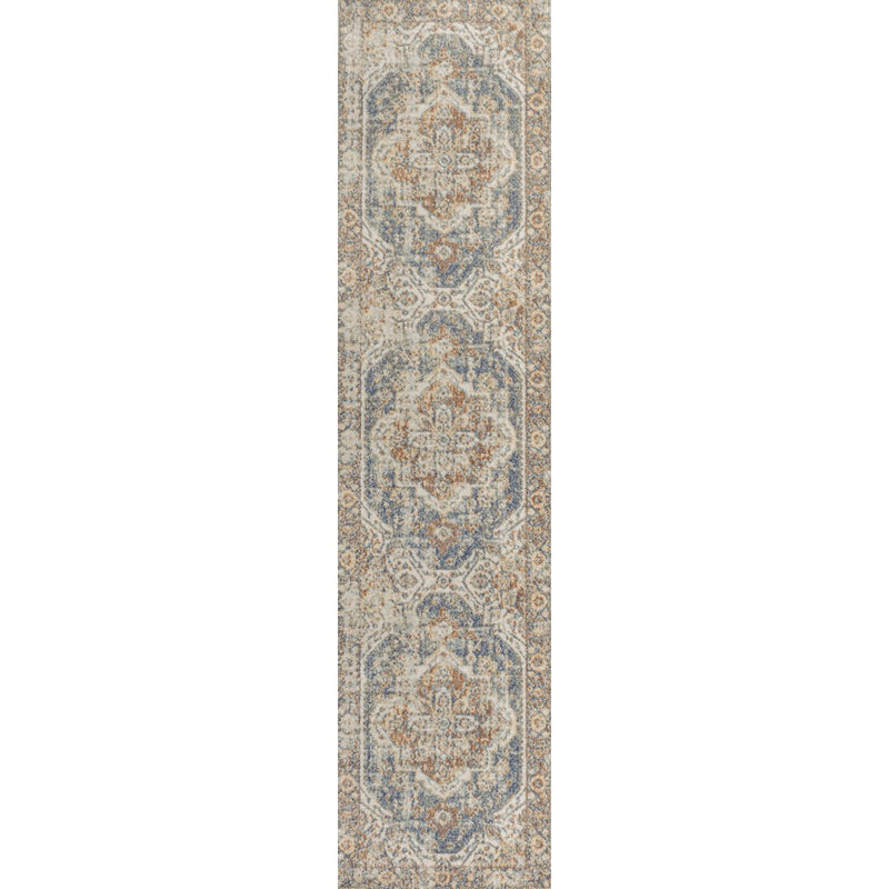 Keesha Bold Distressed Medallion Low-Pile Machine-Washable Area Rug