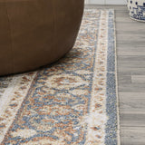Keesha Bold Distressed Medallion Low-Pile Machine-Washable Area Rug