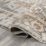 Keesha Bold Distressed Medallion Low-Pile Machine-Washable Area Rug