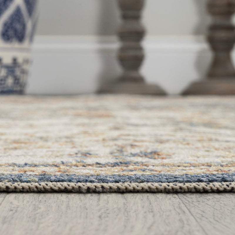 Keesha Bold Distressed Medallion Low-Pile Machine-Washable Area Rug