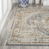 Keesha Bold Distressed Medallion Low-Pile Machine-Washable Area Rug