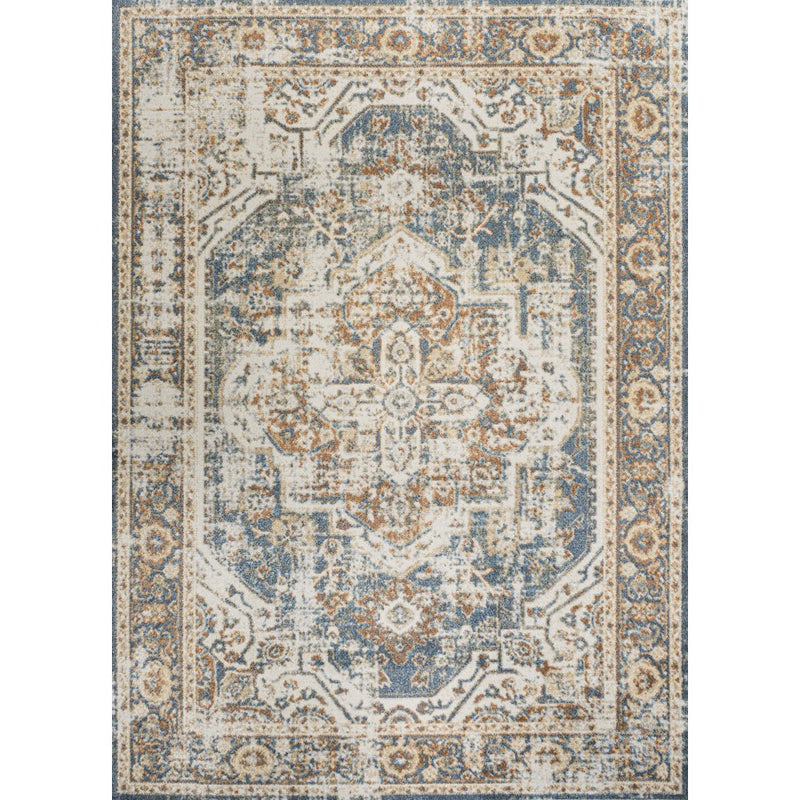 Keesha Bold Distressed Medallion Low-Pile Machine-Washable Area Rug