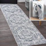 Keesha Bold Distressed Medallion Low-Pile Machine-Washable Area Rug