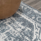 Keesha Bold Distressed Medallion Low-Pile Machine-Washable Area Rug