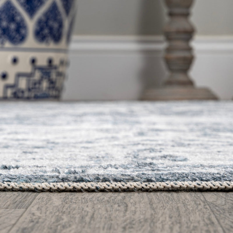 Keesha Bold Distressed Medallion Low-Pile Machine-Washable Area Rug