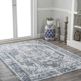 Keesha Bold Distressed Medallion Low-Pile Machine-Washable Area Rug