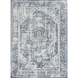Keesha Bold Distressed Medallion Low-Pile Machine-Washable Area Rug