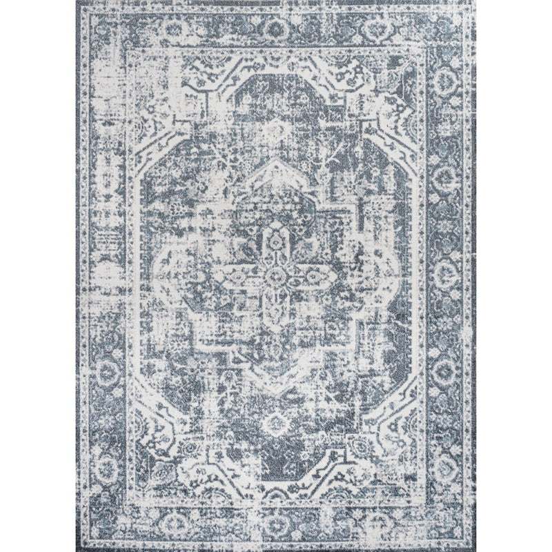 Keesha Bold Distressed Medallion Low-Pile Machine-Washable Area Rug