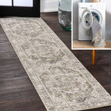 Keesha Bold Distressed Medallion Low-Pile Machine-Washable Area Rug