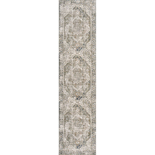 Keesha Bold Distressed Medallion Low-Pile Machine-Washable Area Rug