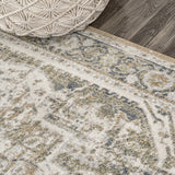 Keesha Bold Distressed Medallion Low-Pile Machine-Washable Area Rug