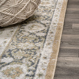 Keesha Bold Distressed Medallion Low-Pile Machine-Washable Area Rug
