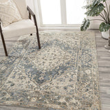 Pavel Distressed Medallion Low-Pile Machine-Washable Area Rug