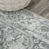 Pavel Distressed Medallion Low-Pile Machine-Washable Area Rug