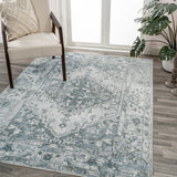 Pavel Distressed Medallion Low-Pile Machine-Washable Area Rug