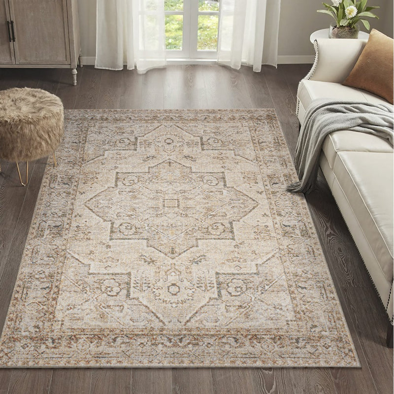 Koda Vintage Native American Medallion Machine-washable Area Rug