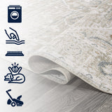 Shaii Global Medallion Low-Pile Machine-Washable Area Rug