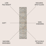 Shaemus Bohemian Medallion Low-Pile Machine-Washable Area Rug