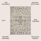 Shaemus Bohemian Medallion Low-Pile Machine-Washable Area Rug