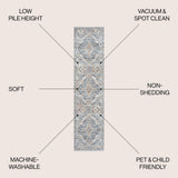 Shaemus Bohemian Medallion Low-Pile Machine-Washable Area Rug