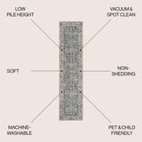 Brandy Rustic Border Low-Pile Machine-Washable Area Rug