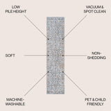 Brandy Rustic Border Low-Pile Machine-Washable Area Rug