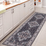 Superbia Boho Medallion Border Non-slip Machine-washable Area Rug