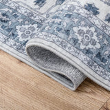 Superbia Boho Medallion Border Non-slip Machine-washable Area Rug