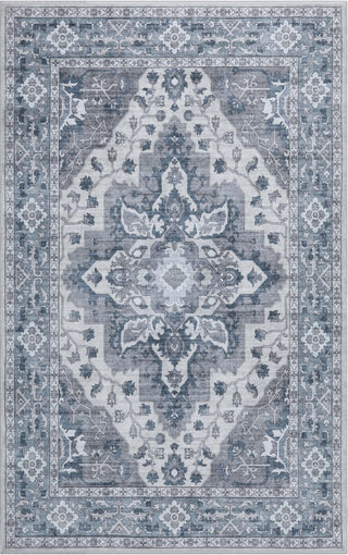 Superbia Boho Medallion Border Non-slip Machine-washable Area Rug