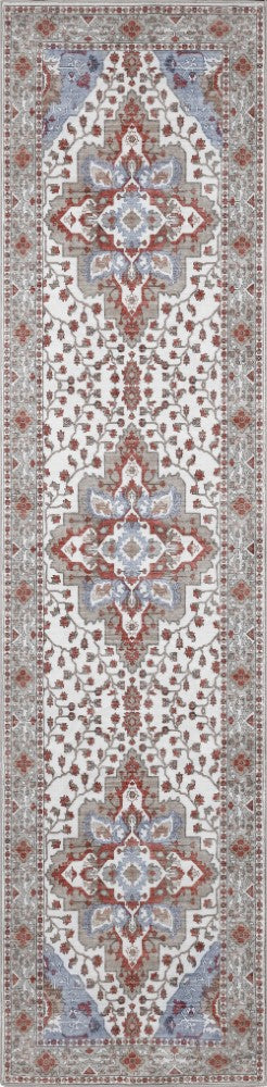 Superbia Boho Medallion Border Non-slip Machine-washable Area Rug