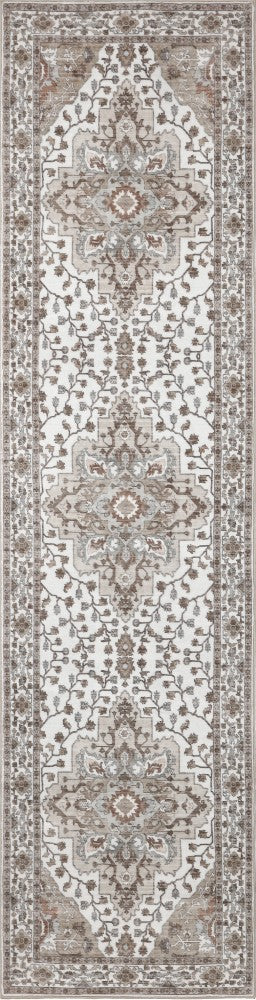 Superbia Boho Medallion Border Non-slip Machine-washable Area Rug