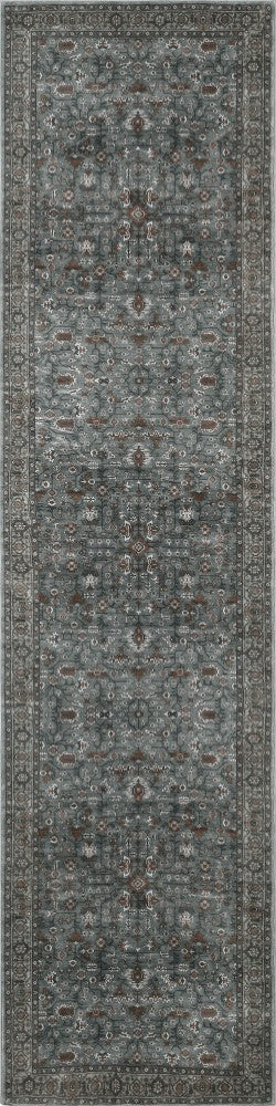 Subtlety Medallion All-over Floral Border Non-slip Machine-washable Area Rug