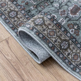Subtlety Medallion All-over Floral Border Non-slip Machine-washable Area Rug